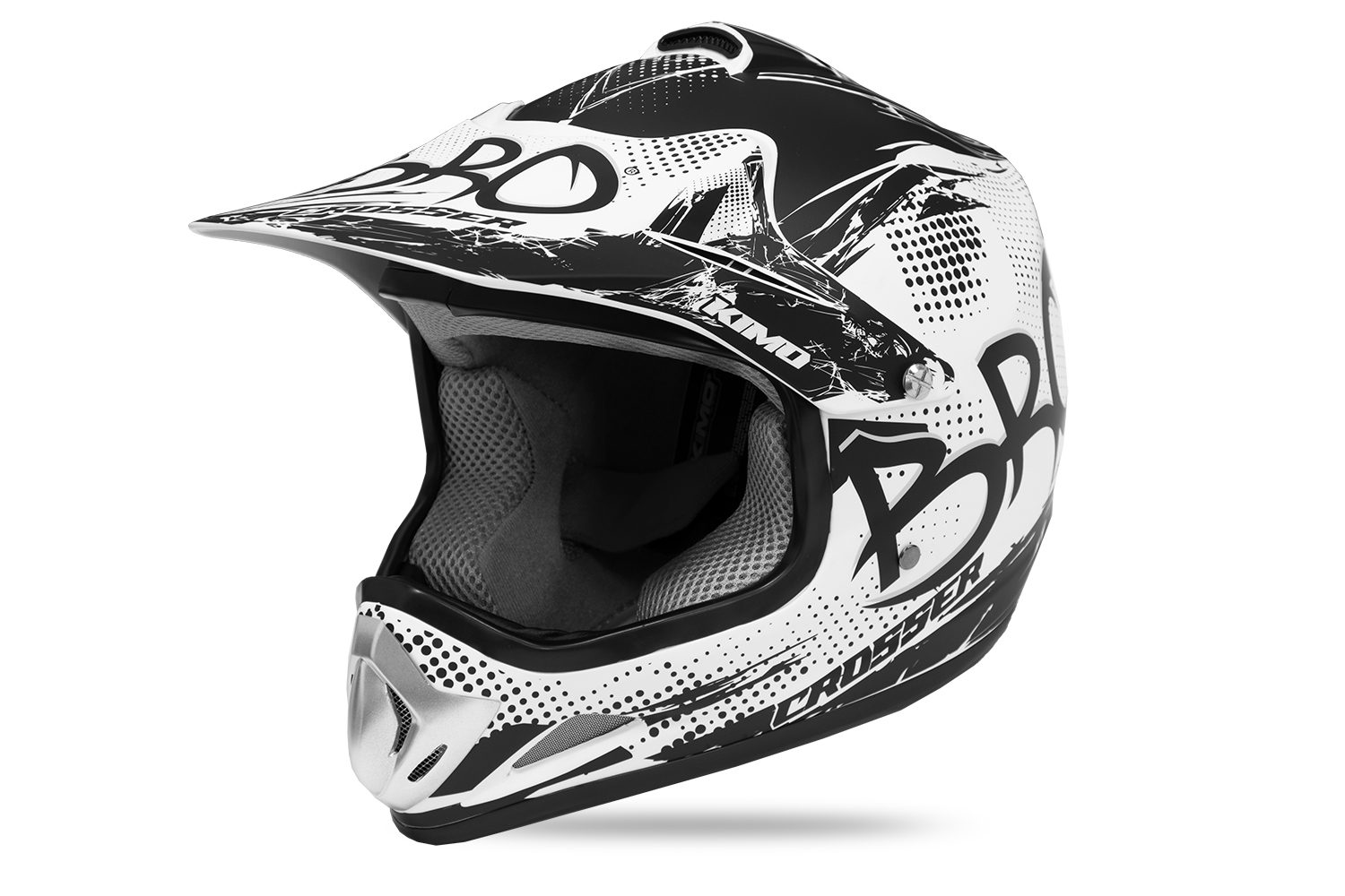 KIMO BRO Casco de Cross blanco mate para Niños