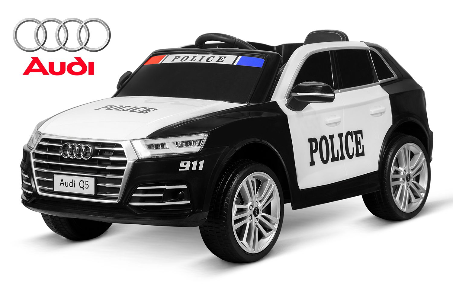 Coche Eléctrico Niños Audi Q5 Police 2x 40W 12V 7Ah 2.4G RC Bluetooth