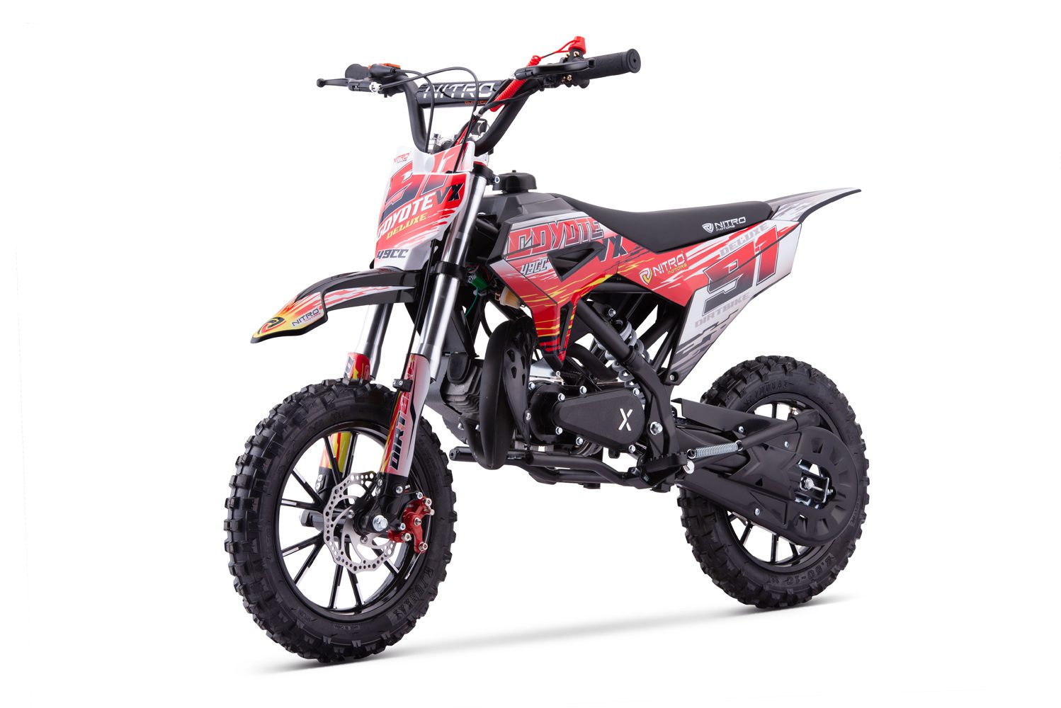 MILANO MOTOR 49cc mini Kinder Dirtbike Coyote VX Hydraulic UPSD fork E-Pullstart DLX 10"