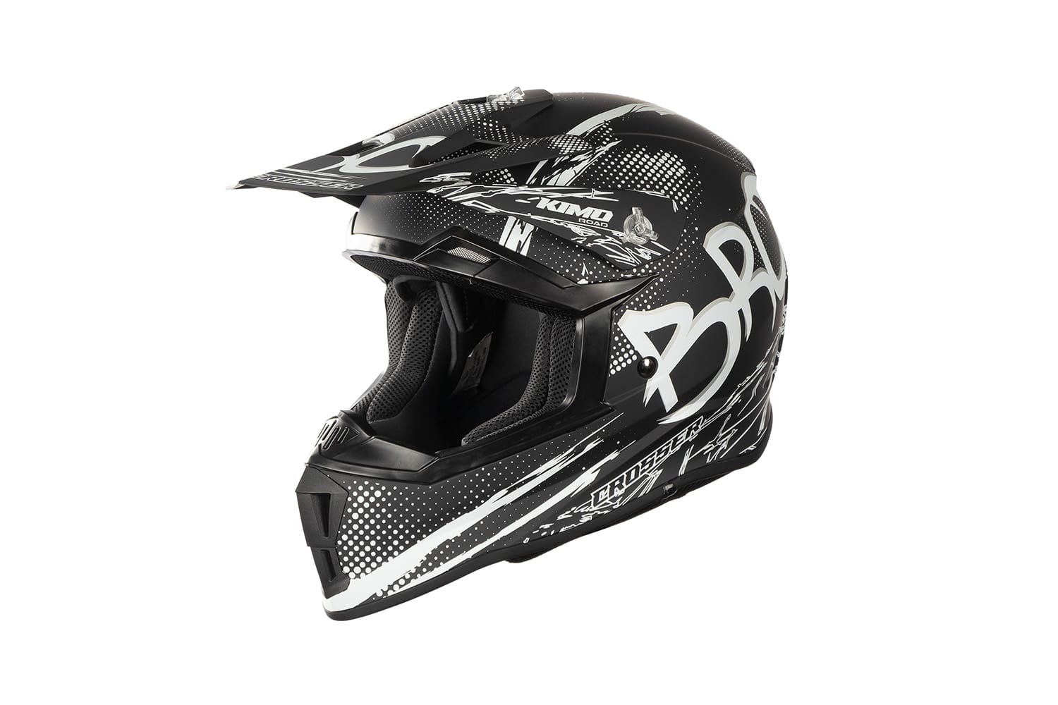 KIMO BRO V2 Sport Casco de Cross negro mate para con certificación ECE